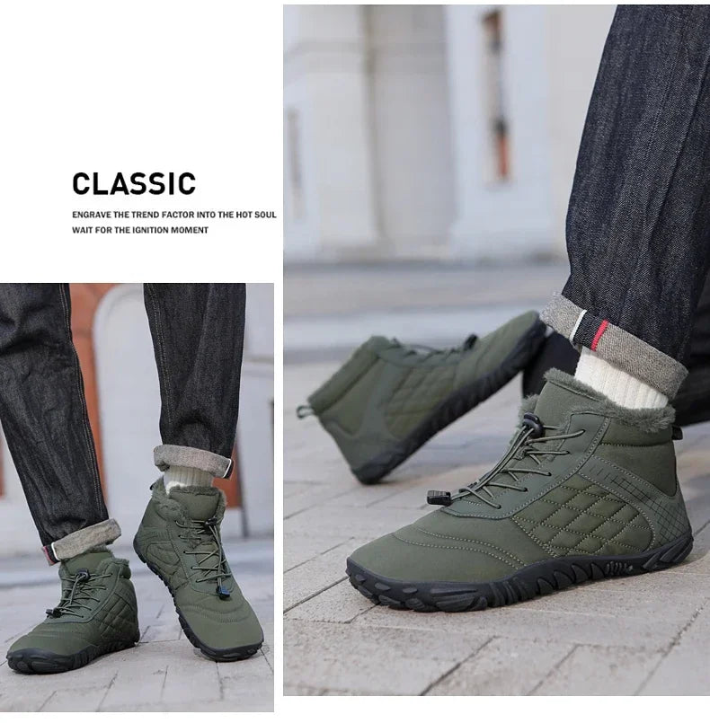 Winter Snow Boots – Warm Fur Lined, Non-Slip Barefoot Style