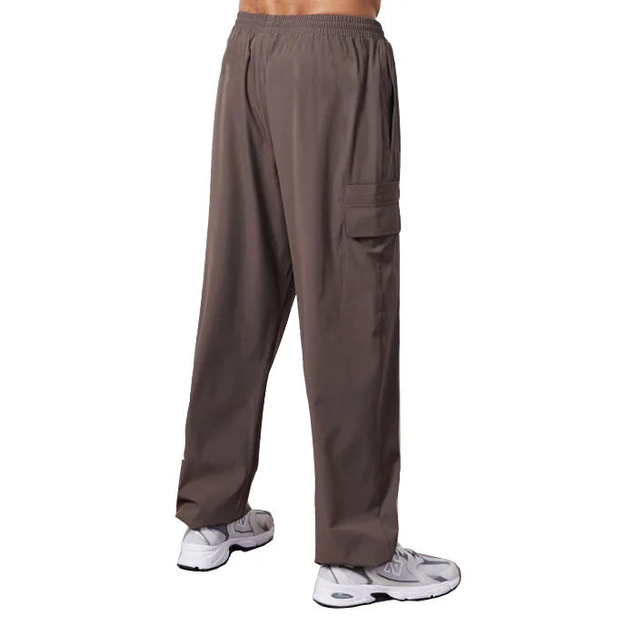 Trendy loose-fit drop-crotch casual trousers