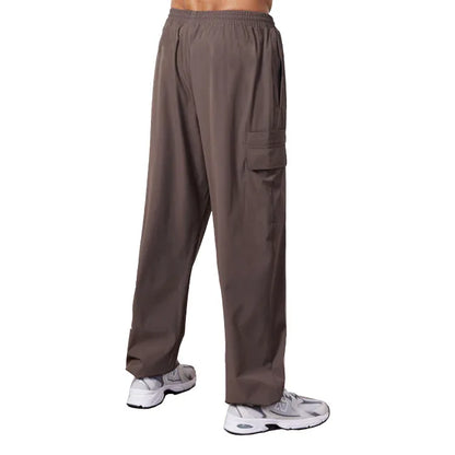 Trendy loose-fit drop-crotch casual trousers
