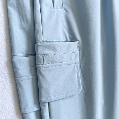 Trendy loose-fit drop-crotch casual trousers