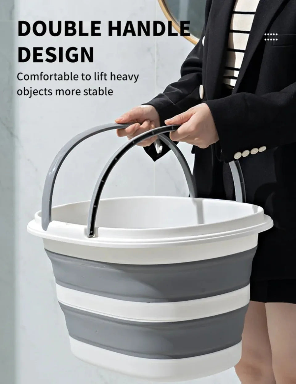 Lightweight foldable bucket—perfect for laundry, cleaning, and organizing