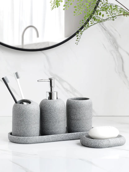 Functional 5-piece set for modern bathroom organization