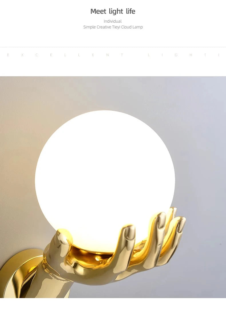 Creative resin and glass bedside wall light for stylish décor