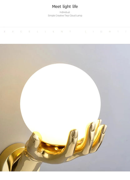 Creative resin and glass bedside wall light for stylish décor