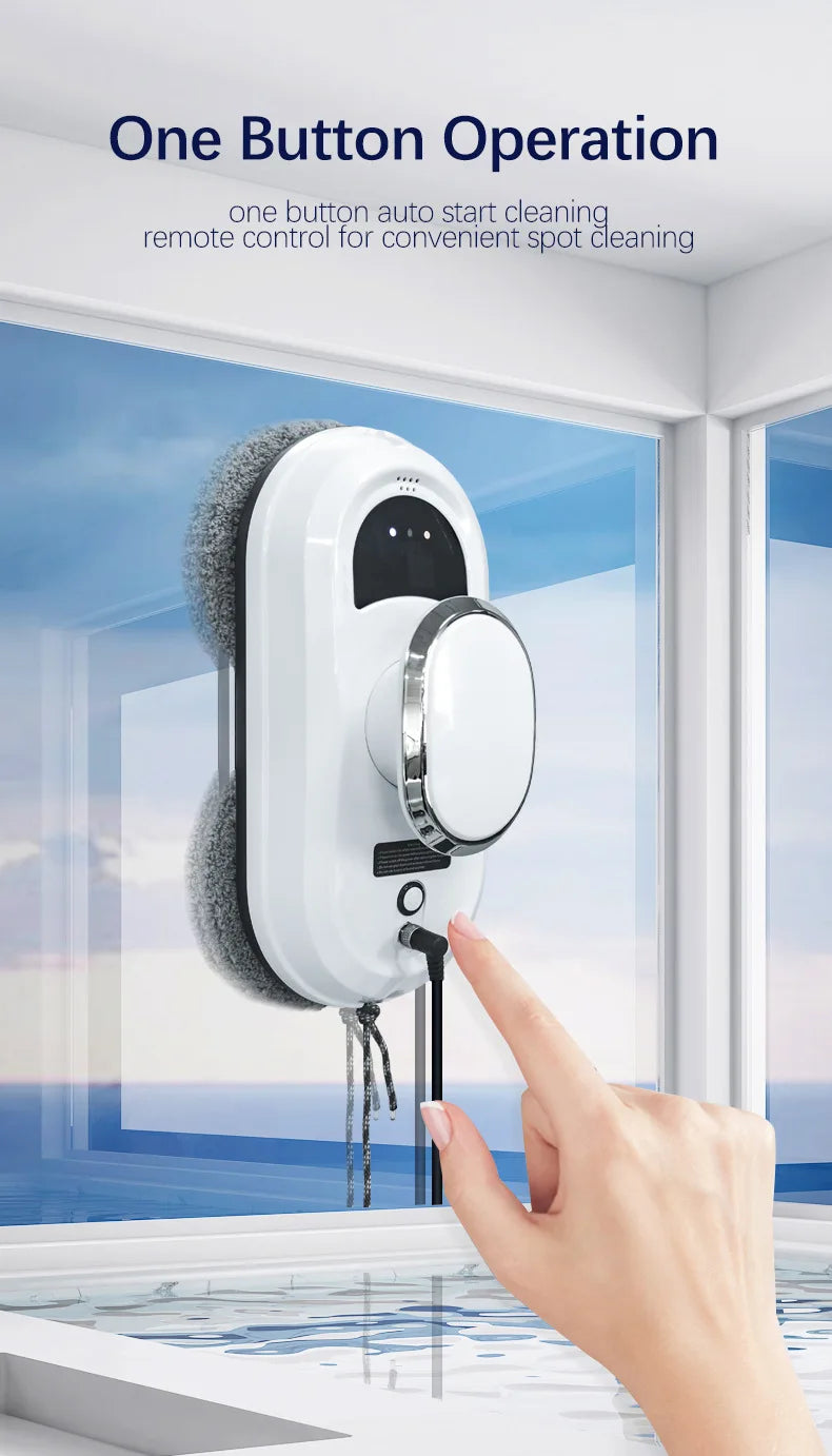 Remote-controlled smart glass cleaner robot—effortless, automated window cleaning for home