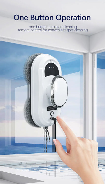Remote-controlled smart glass cleaner robot—effortless, automated window cleaning for home