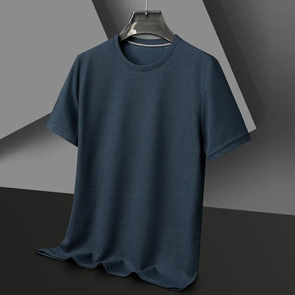 Men’s summer waffle round-neck T-shirt