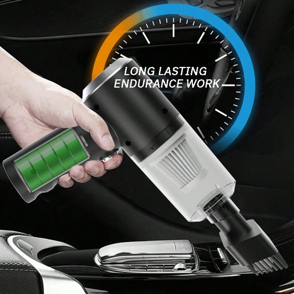 Compact handheld vacuum with suction, blow, and brush functions