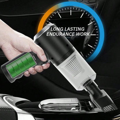Compact handheld vacuum with suction, blow, and brush functions