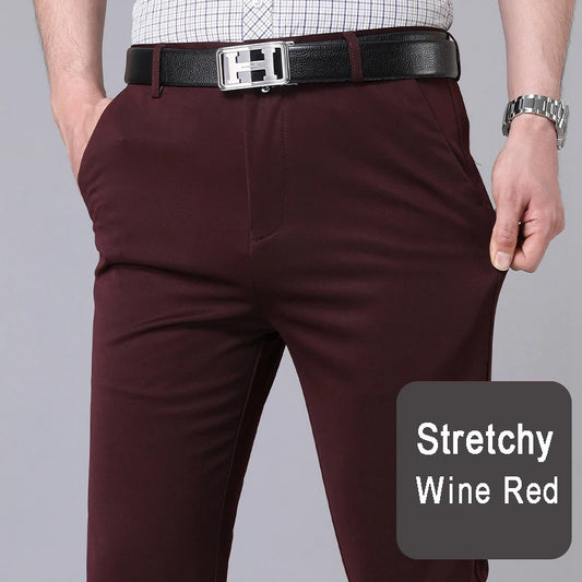 Men’s black stretch smart casual trousers