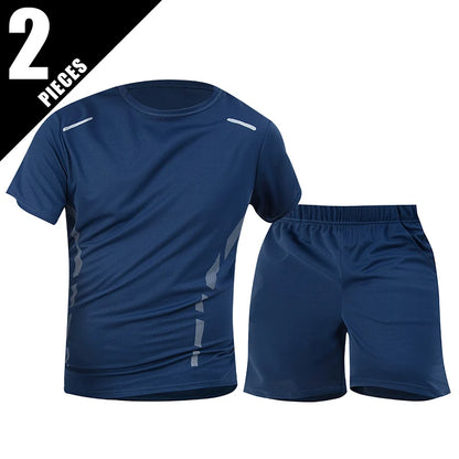 Men’s 2-piece summer sports suit, quick-dry