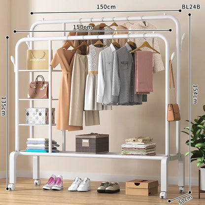 Freestanding clothes organizer for easy drying and hanging clothes