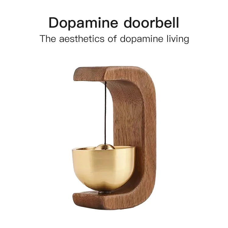 Magnetic wood wind-bell with copper chime