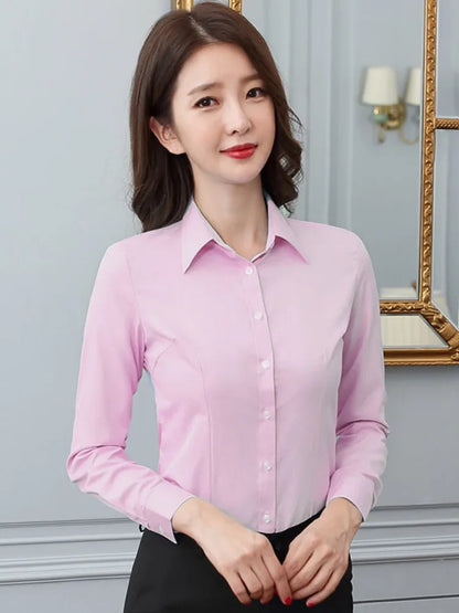 Plus Size White Shirt – Long Sleeve Professional Work Top