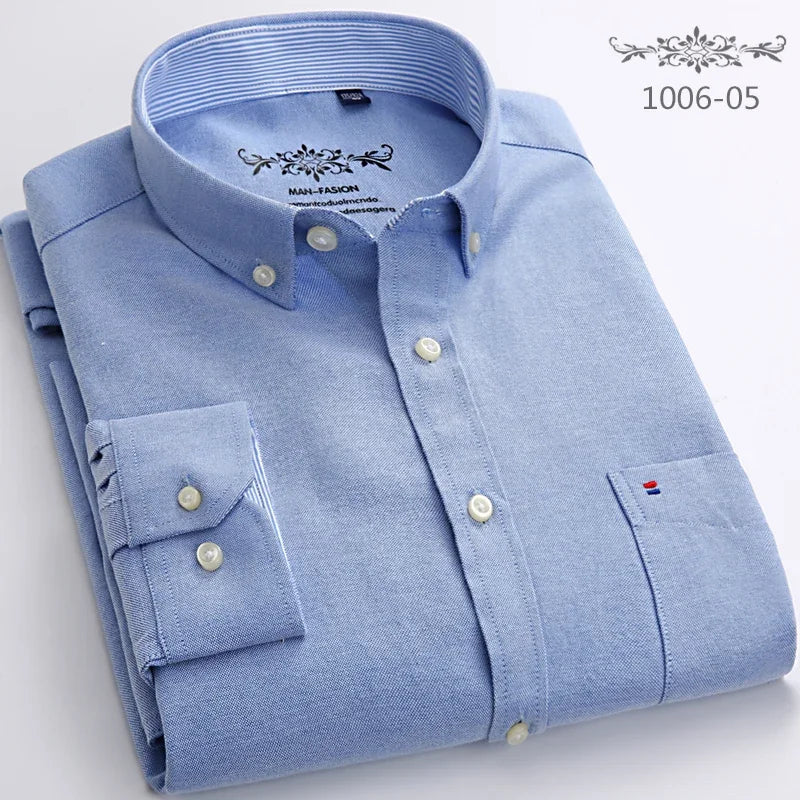 Men’s 100% cotton plaid shirt, stylish slim design for office or casual