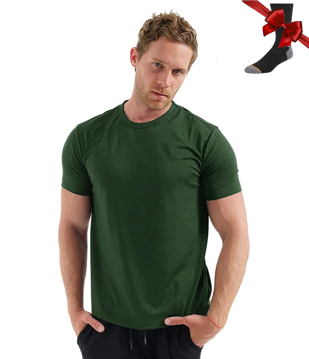 Men’s 100% superfine merino wool base-layer T-shirt