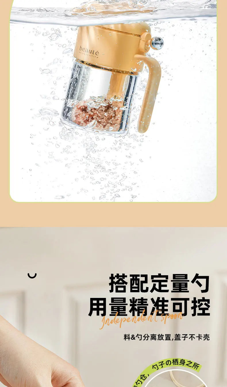 Durable glass seasoning containers with airtight lids for freshness
