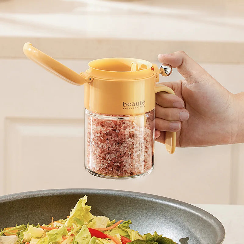 Durable glass seasoning containers with airtight lids for freshness