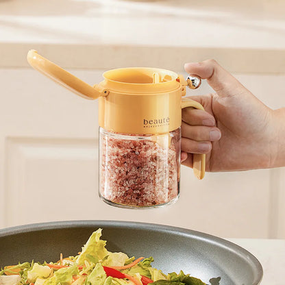 Durable glass seasoning containers with airtight lids for freshness