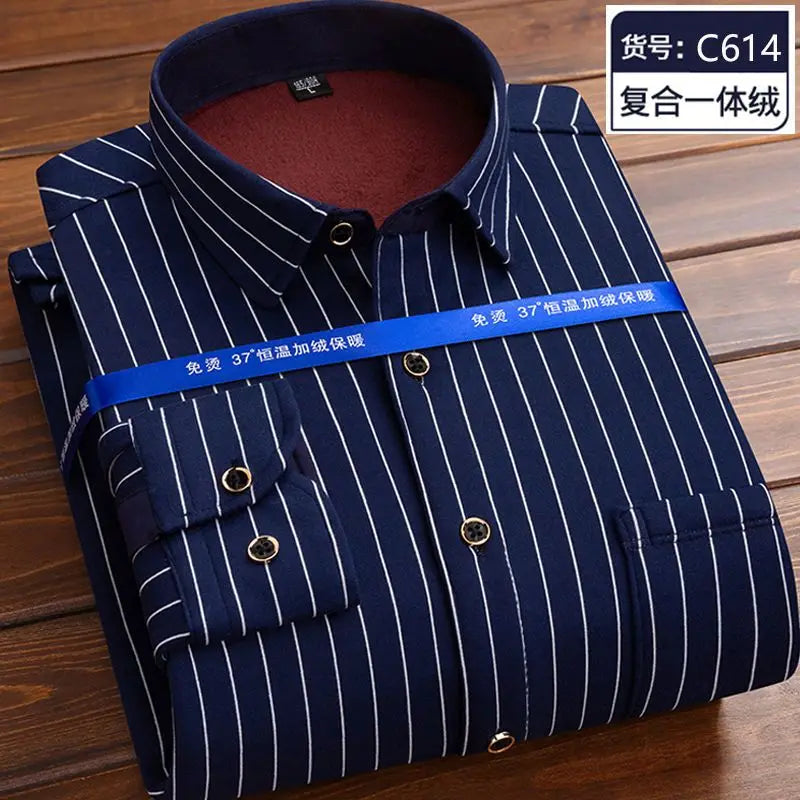 Men’s winter plaid shirt—soft, thick, and ideal for cold weather