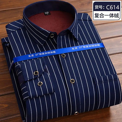 Men’s winter plaid shirt—soft, thick, and ideal for cold weather