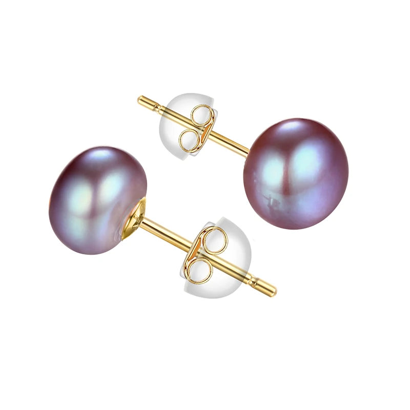 Freshwater Pearl Stud Earrings – 925 Sterling Silver