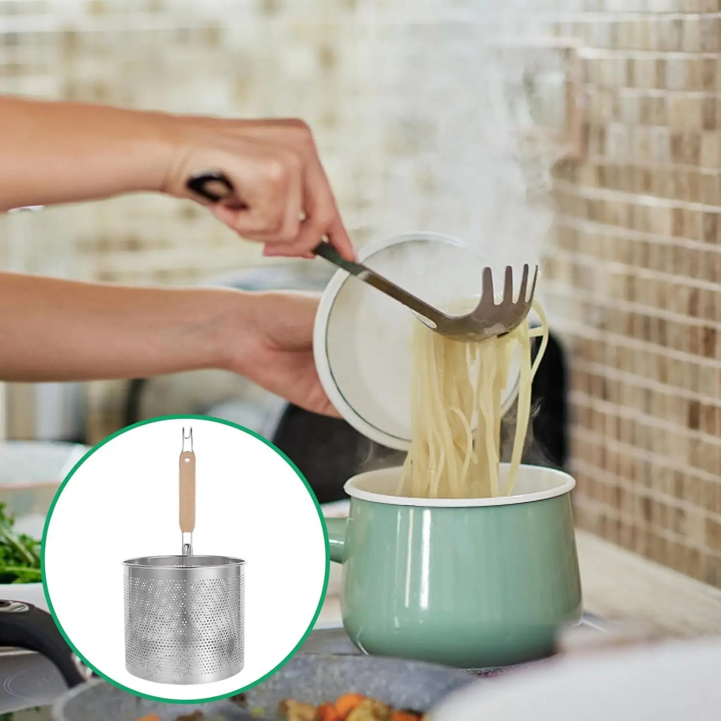 201 stainless steel fine mesh strainer with ergonomic handle