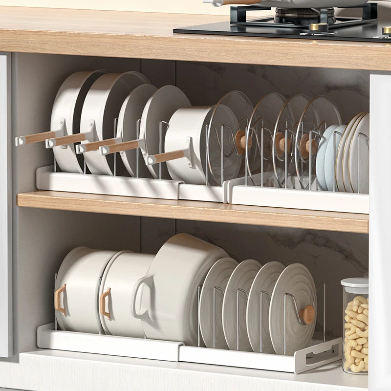 Space-saving kitchen utensil holder and pot rack