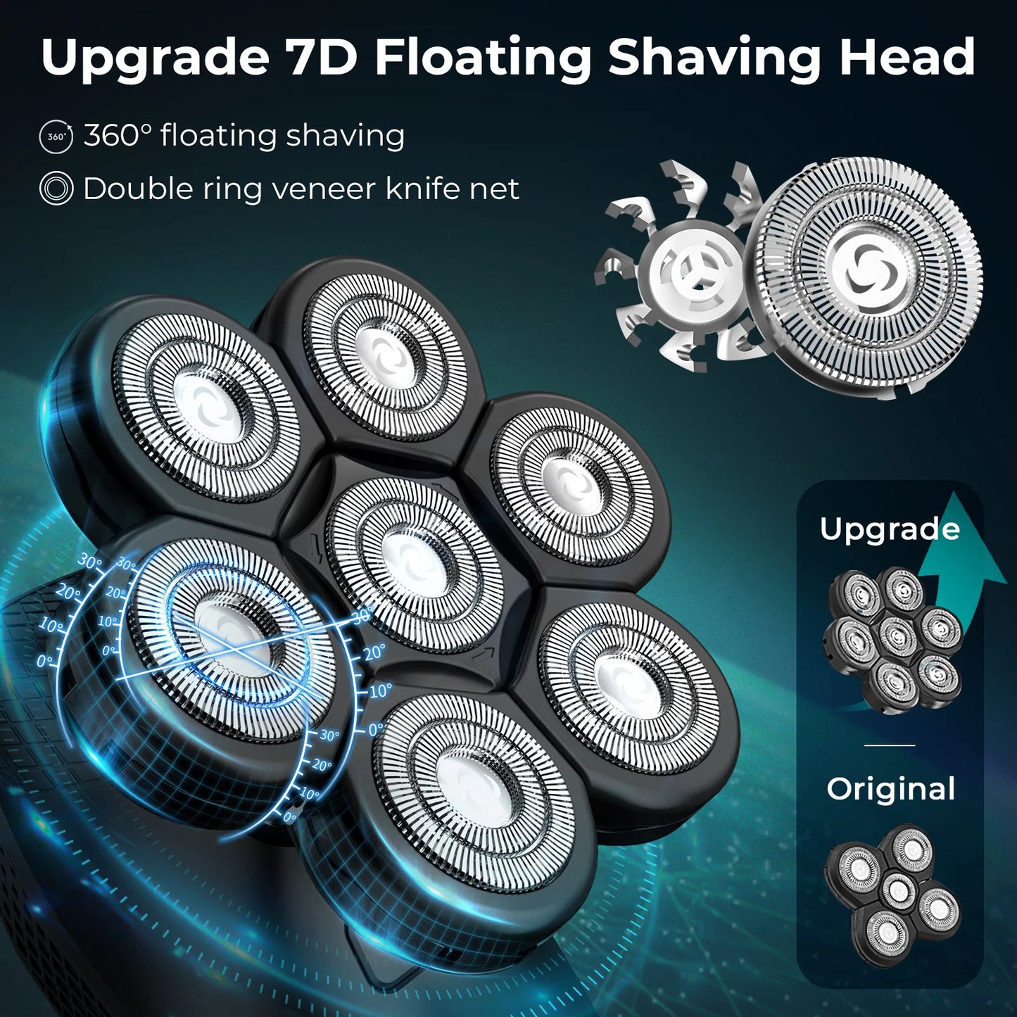 5-in-1 electric shaver with 7D floating head—smooth and easy