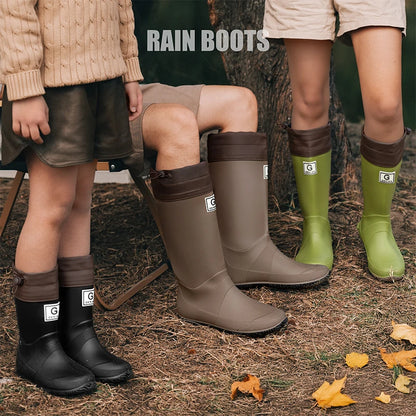 Non-slip fleece-lined rain boots for men & women