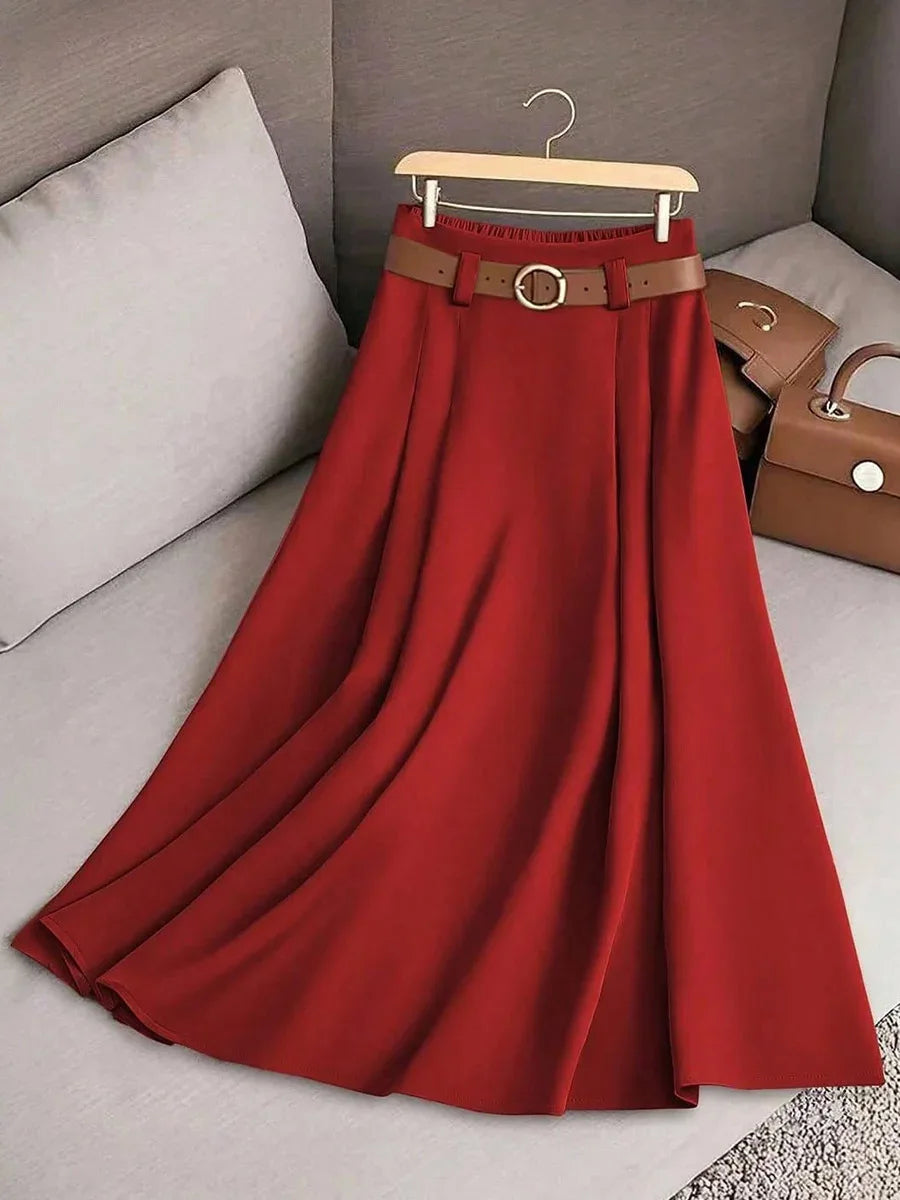 Elegant versatile knee-length skirt for women