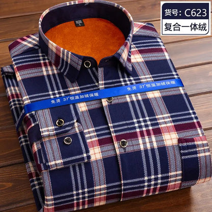 Men’s winter plaid shirt—soft, thick, and ideal for cold weather