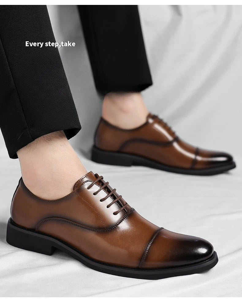 Solid color casual and business dress shoes