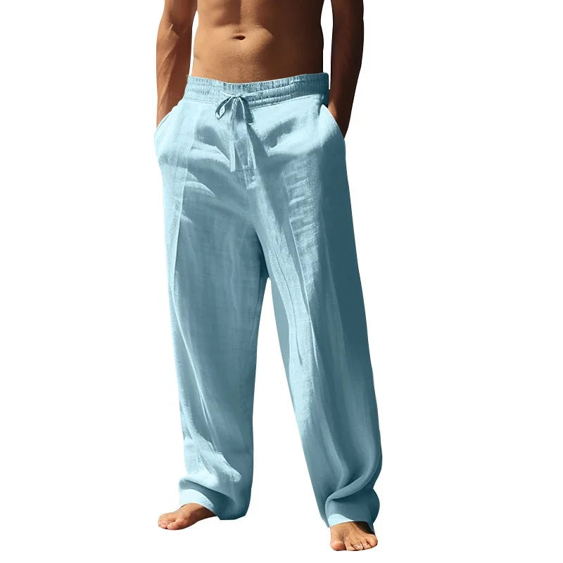 Men’s cotton-linen loose casual pants
