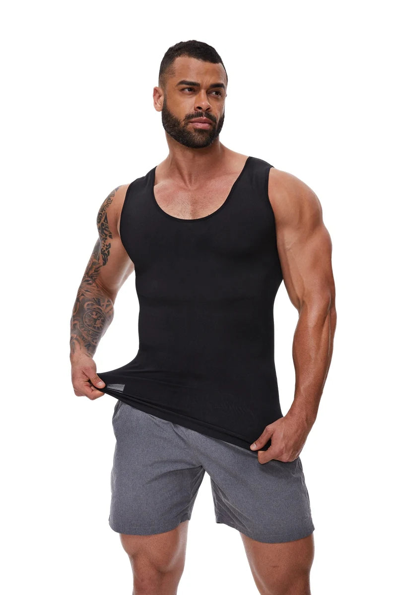 Men’s slim compression top for body shaping