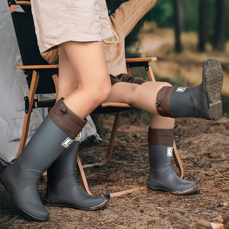 Non-slip fleece-lined rain boots for men & women