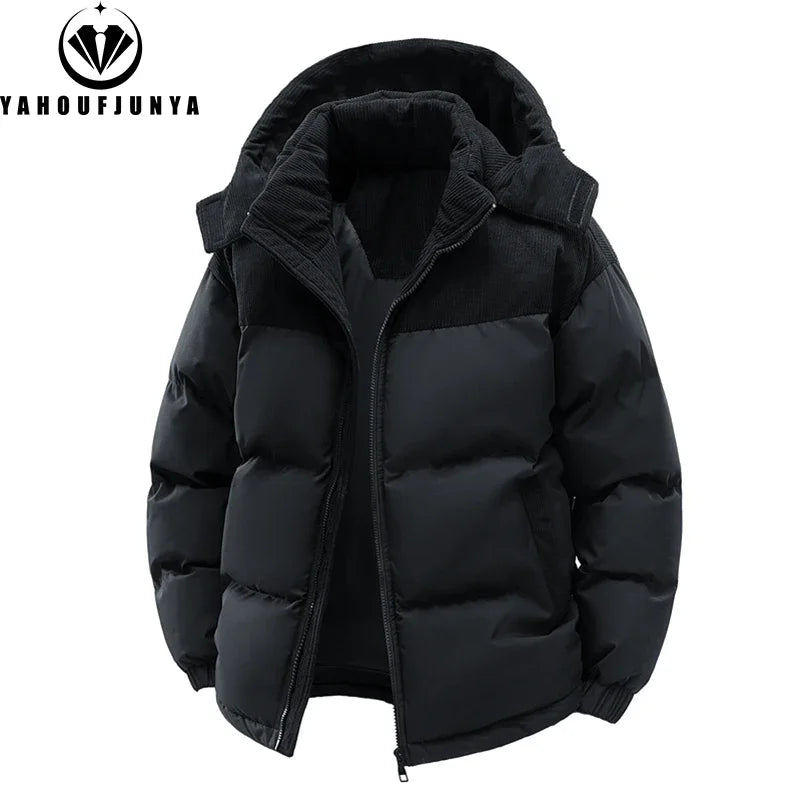 Autumn Winter Men’s Outdoor Removable Hooded Windbreak Jacket