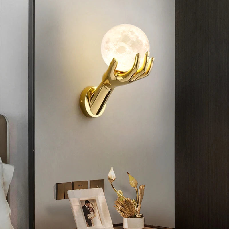 Creative resin and glass bedside wall light for stylish décor
