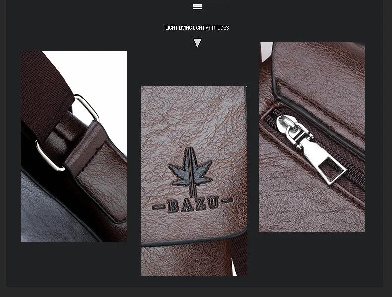Durable premium leather side bag for men