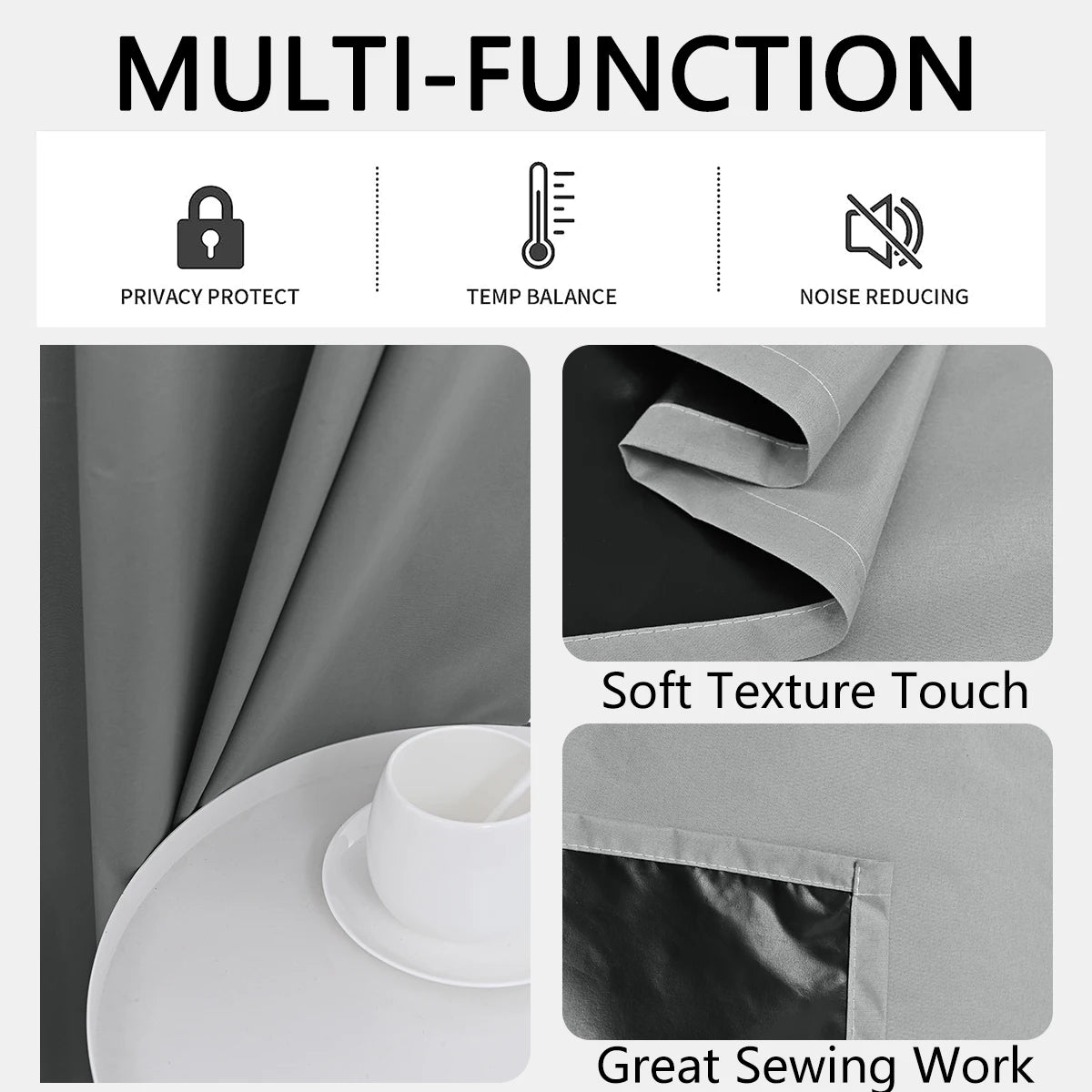 Privacy Drapes for Bedroom, Living Room,100% Blackout Curtains with Grommets.