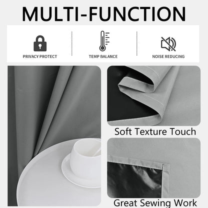 Privacy Drapes for Bedroom, Living Room,100% Blackout Curtains with Grommets.