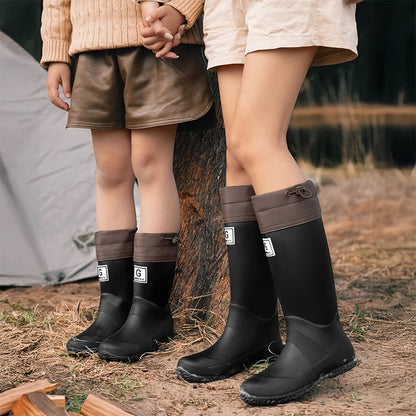 Non-slip fleece-lined rain boots for men & women
