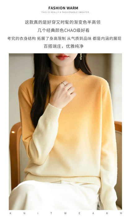 Women’s thick fine wool gradient sweater
