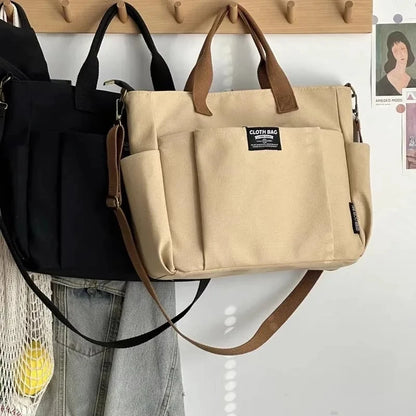 Urban Canvas Tote – Large Capacity Shoulder Bag for Students