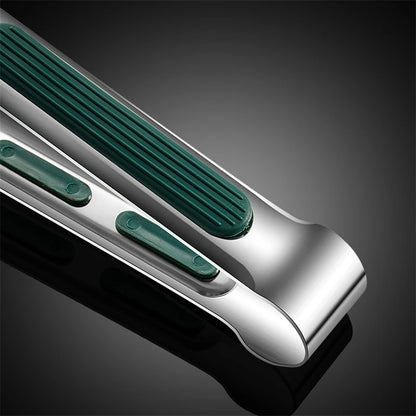 Non-slip stainless steel food tongs for cooking