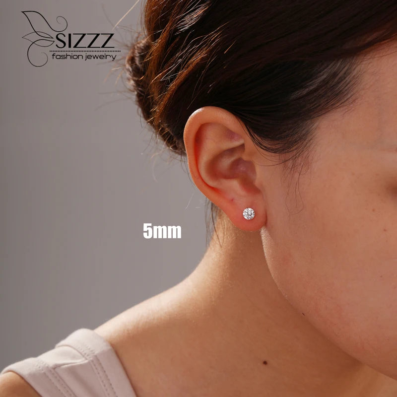 25 Sterling Silver CZ Stud Earrings – Classic Channel Set
