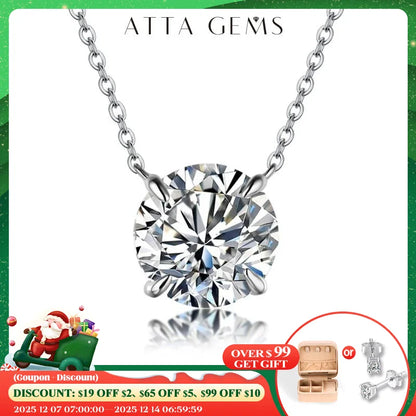 Women’s Moissanite Diamond Necklace – Silver Chain