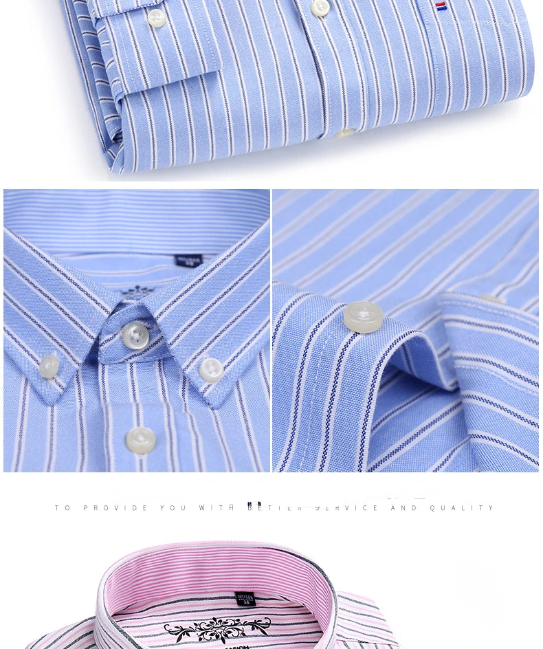 Men’s 100% cotton plaid shirt, stylish slim design for office or casual