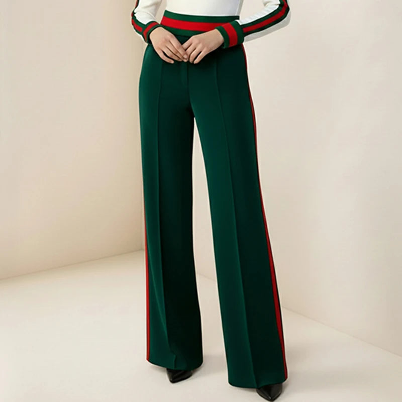 Stylish contrast-color casual/formal pants