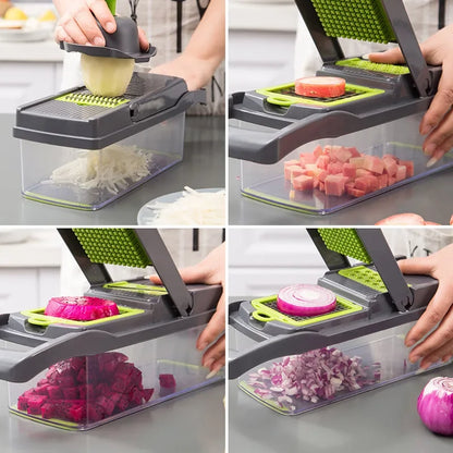 14/16-in-1 multifunctional veggie chopper and slicer